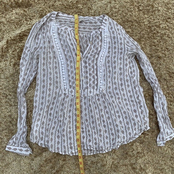 Loft Top Semi-Sheer Womens SMALL Light Weight Cottegecore Shirt‎ Floral Prairie - Picture 5 of 6